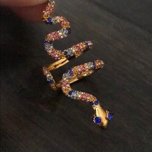 Kate Spade multicolor jeweled snake ring. Sz 7